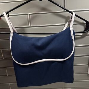 Gilly Hicks Dark Blue Tank Top with White Edging